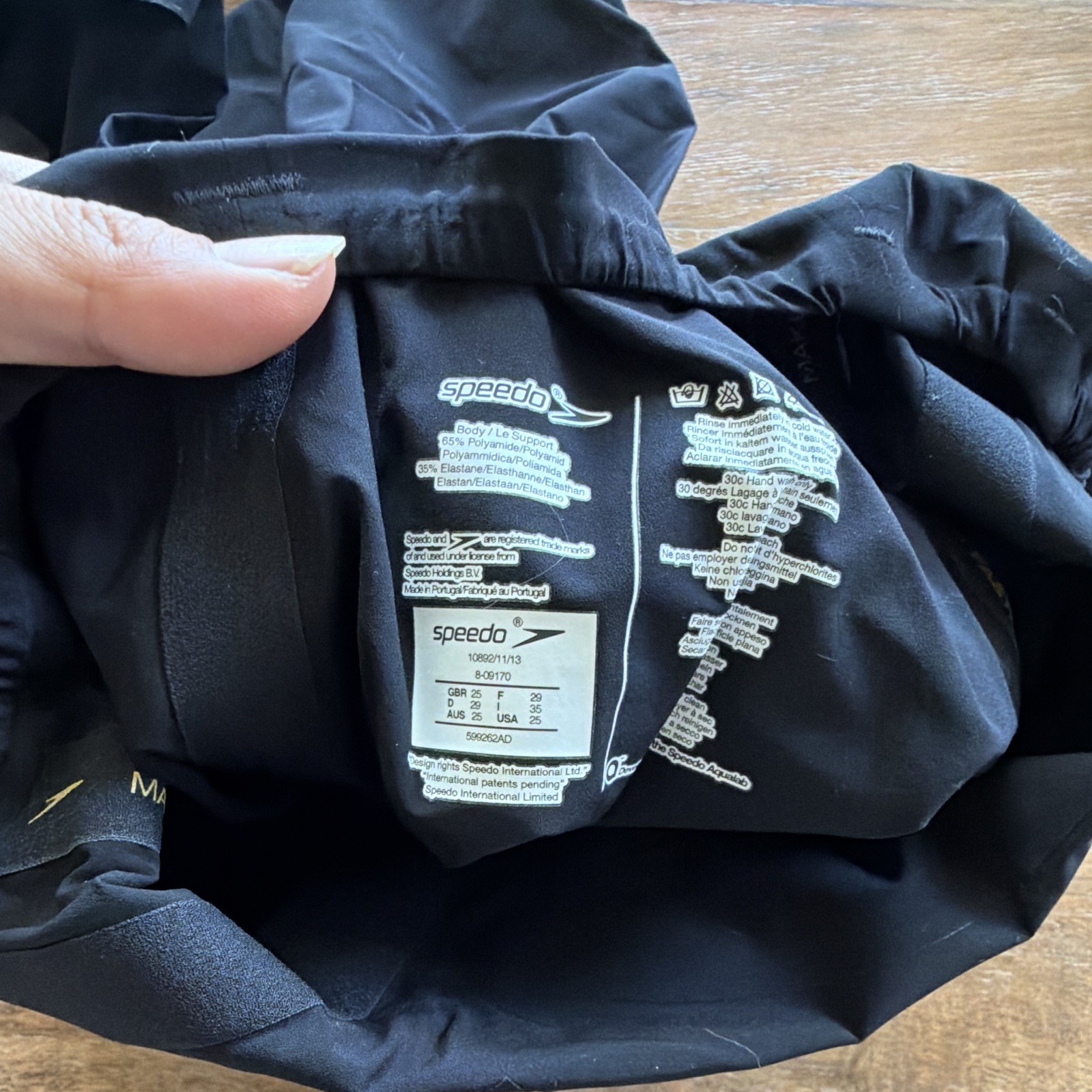 NWT Speedo Fastskin LZR Elite 2 Comfort Strap Kneeskin Swimsuit Black Size 25