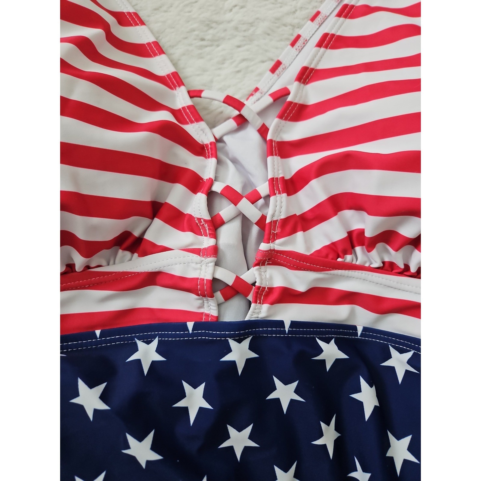 American Flag Patriotic One-Piece Swimsuit XXL