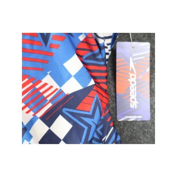 Speedo Womens Medium One Piece Swimsuit Womens Red White Blue Open Back NWT