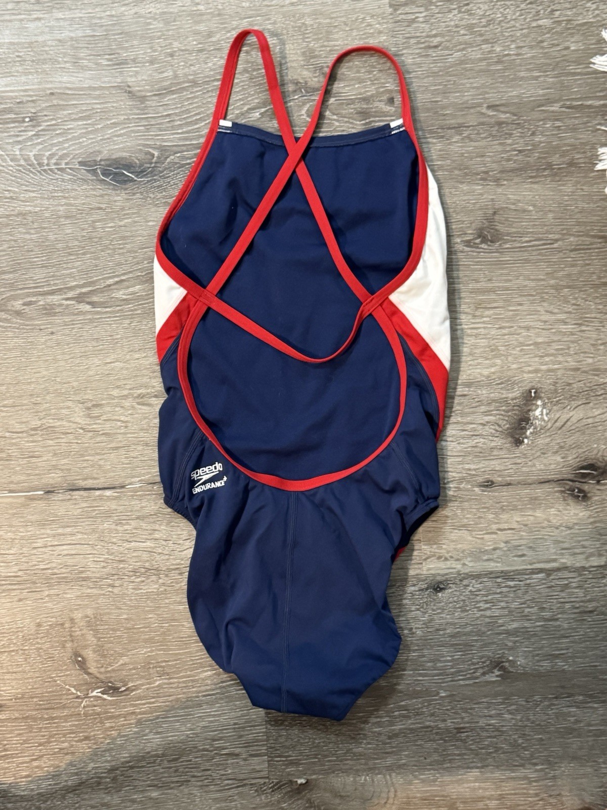 Lot of 3 Competition Swim One Pieces Red White Blue Speedo Endurance + TYR 6/32