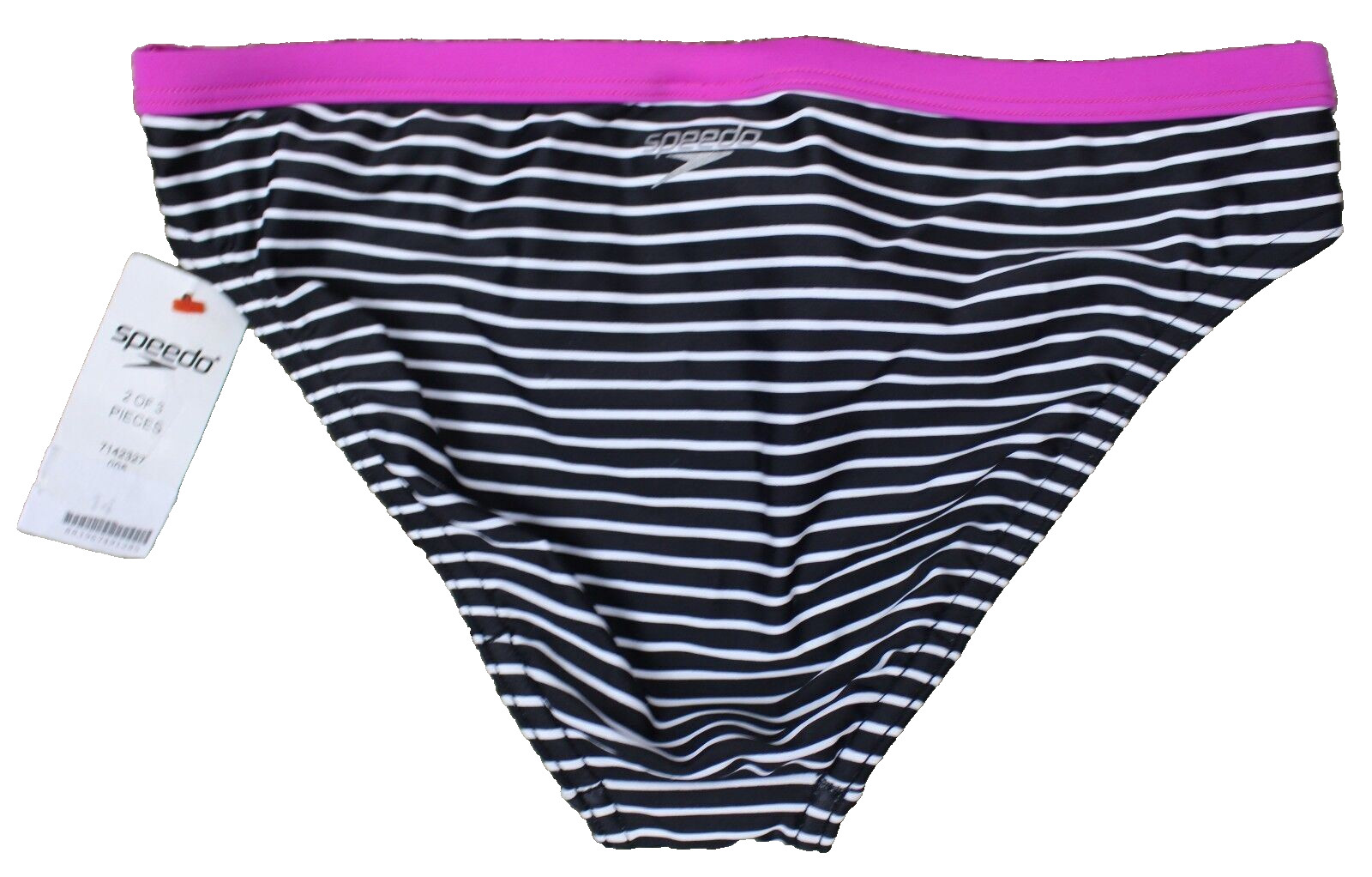 Speedo Big Girls’ Poptical Stripes Purple Swimsuit Bikini Bottoms Size 14 New