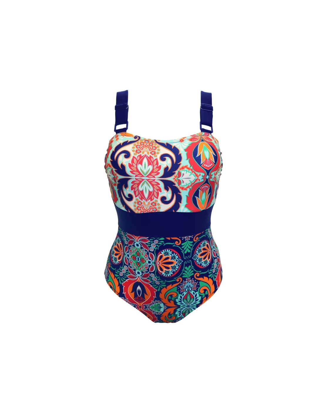 Pour Moi Colour Block Swimsuit Control Wirefree Swimming Costume 1415R
