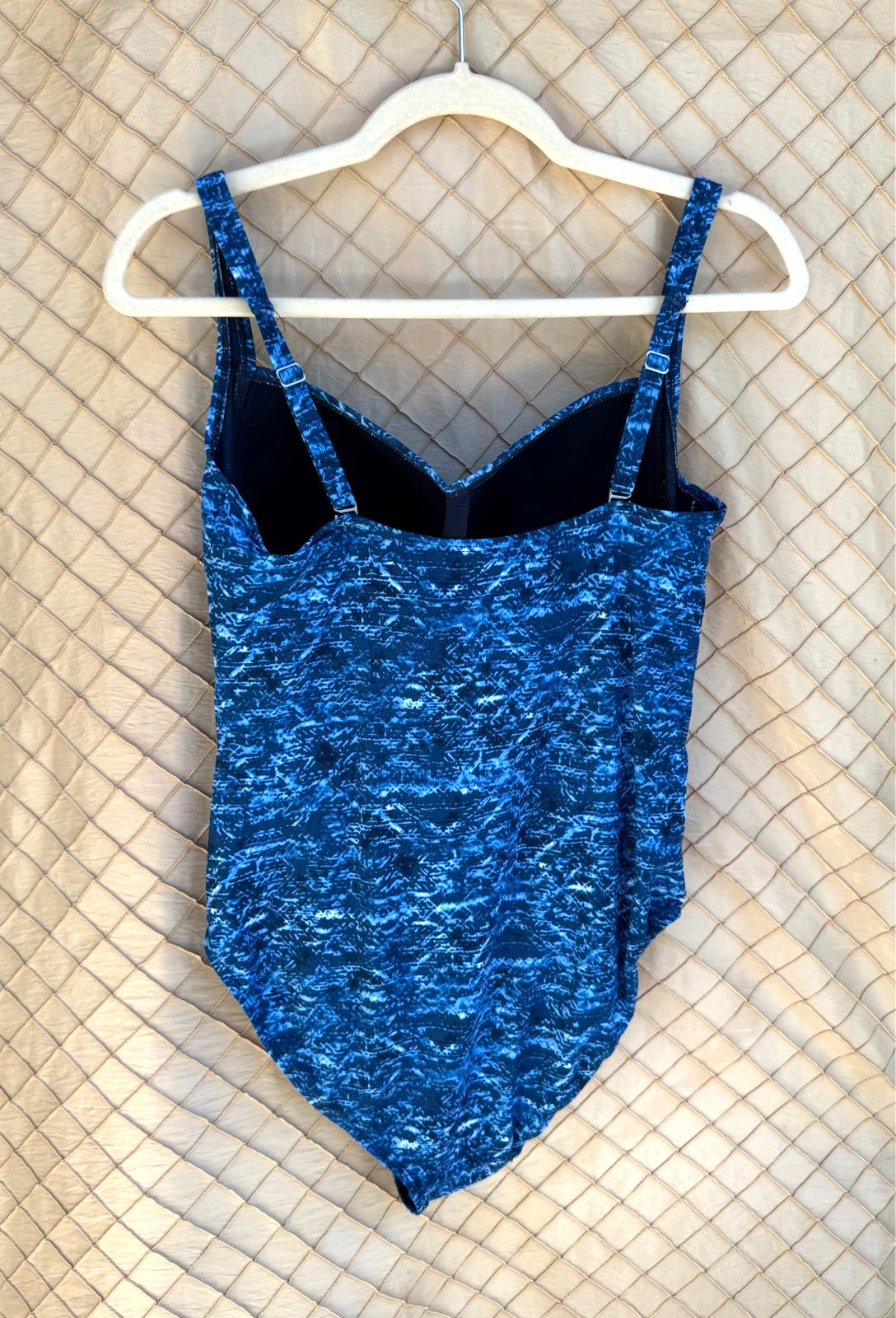 Niptuck Swim Size 10 Women’s Blue Print One Piece Convertible Strap Swimsuit