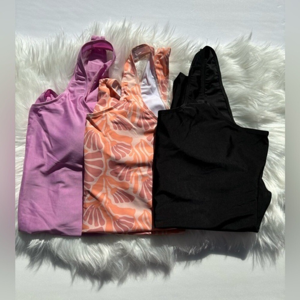 3 XLarge Swim Suit Real Essentials 3pack One piece Athletic Bathing Suit Plus Sz