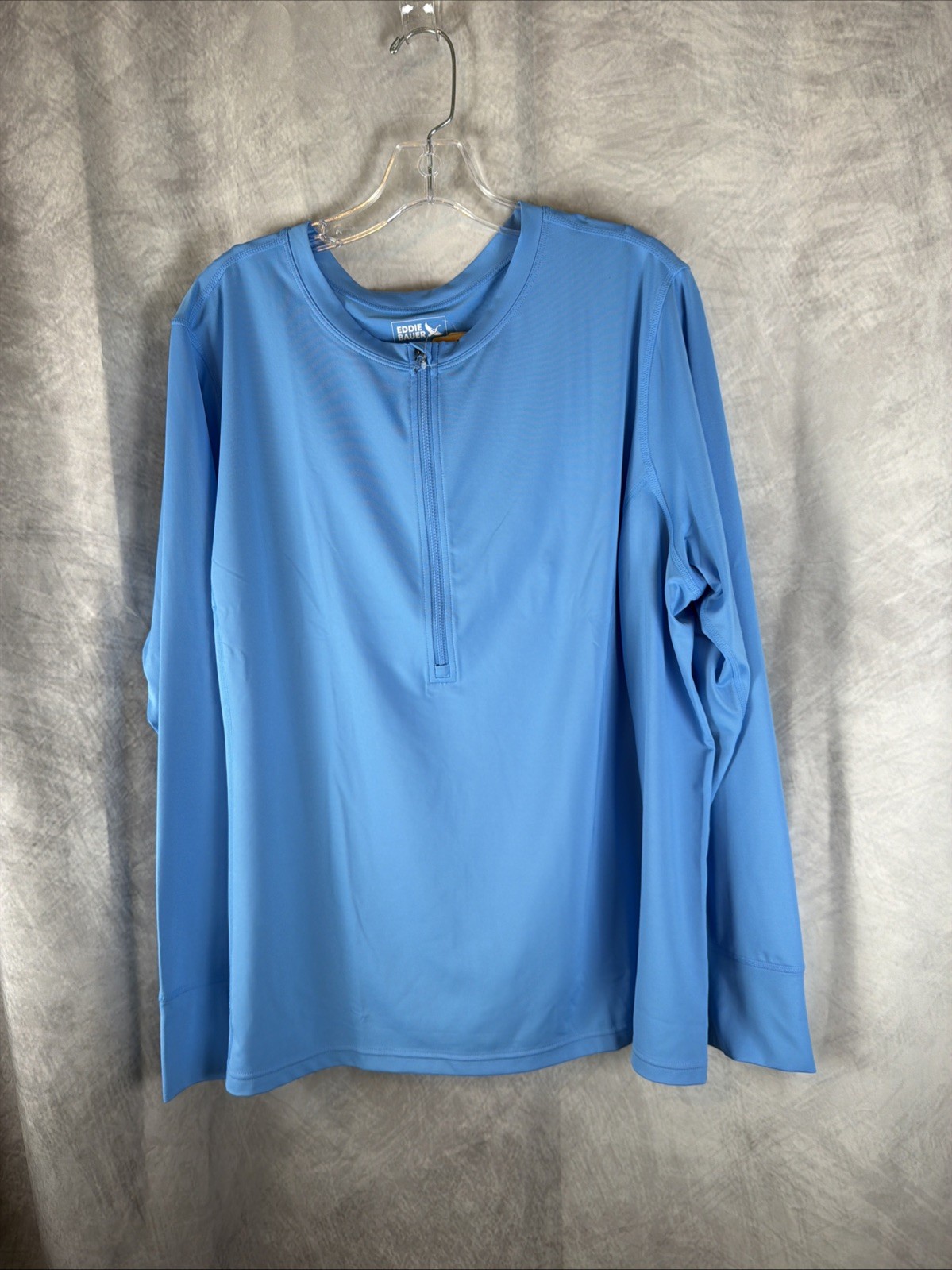 Eddie Bauer Long Sleeve Amphib Rashguard 1/4 Zip Top Sz 3X Light Blue