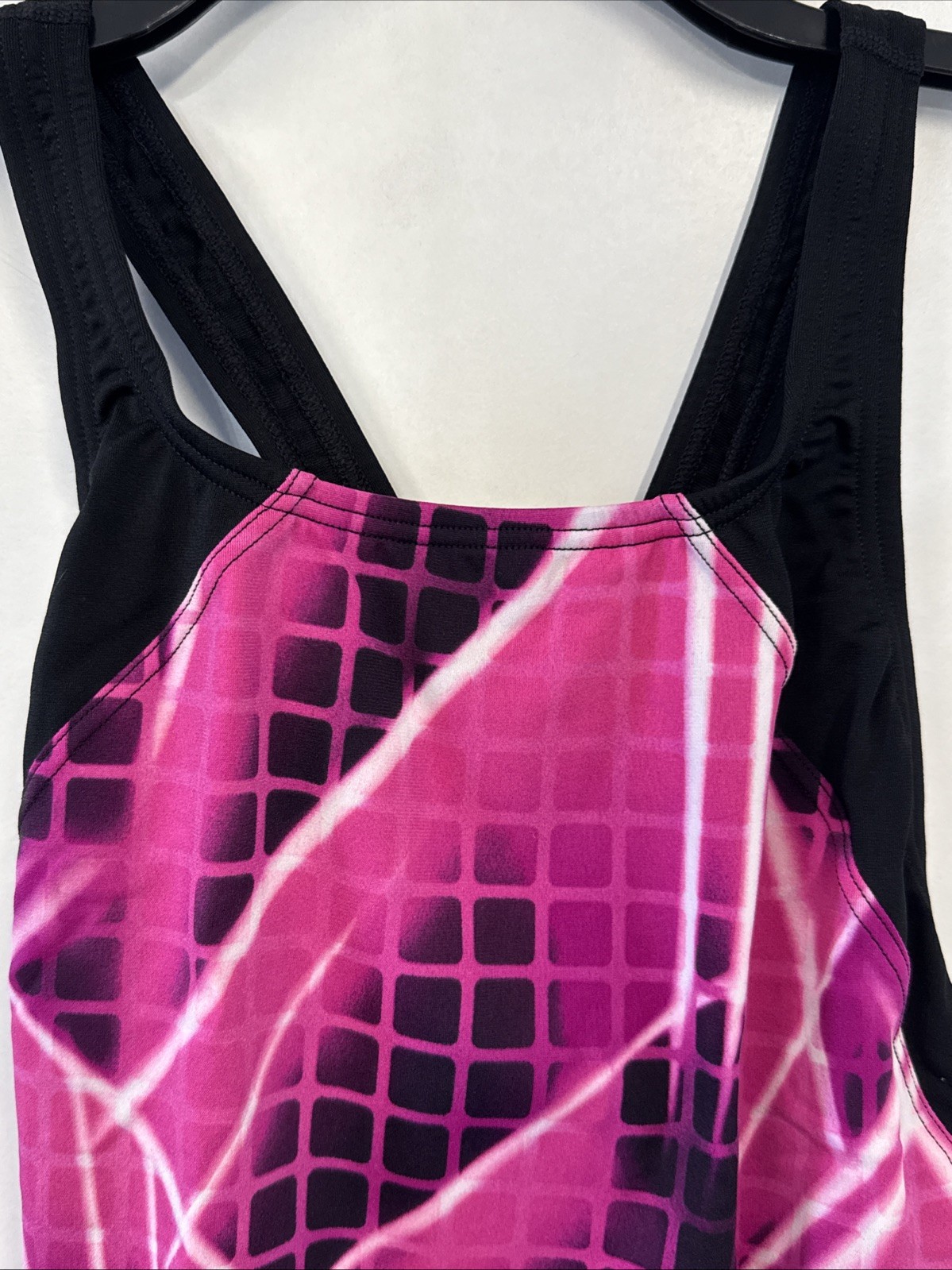 Speedo Womens Endurance Swimsuit One Piece Proback 10/36 Pink Black Patterned