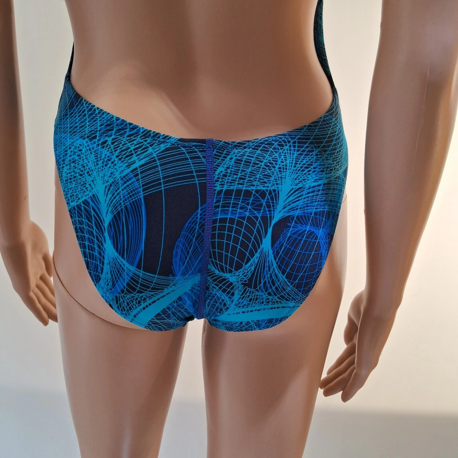NWT SPEEDO Girl 26 Competition Swimsuit Cyclone Strong Endurance+ $84 Blue Swim