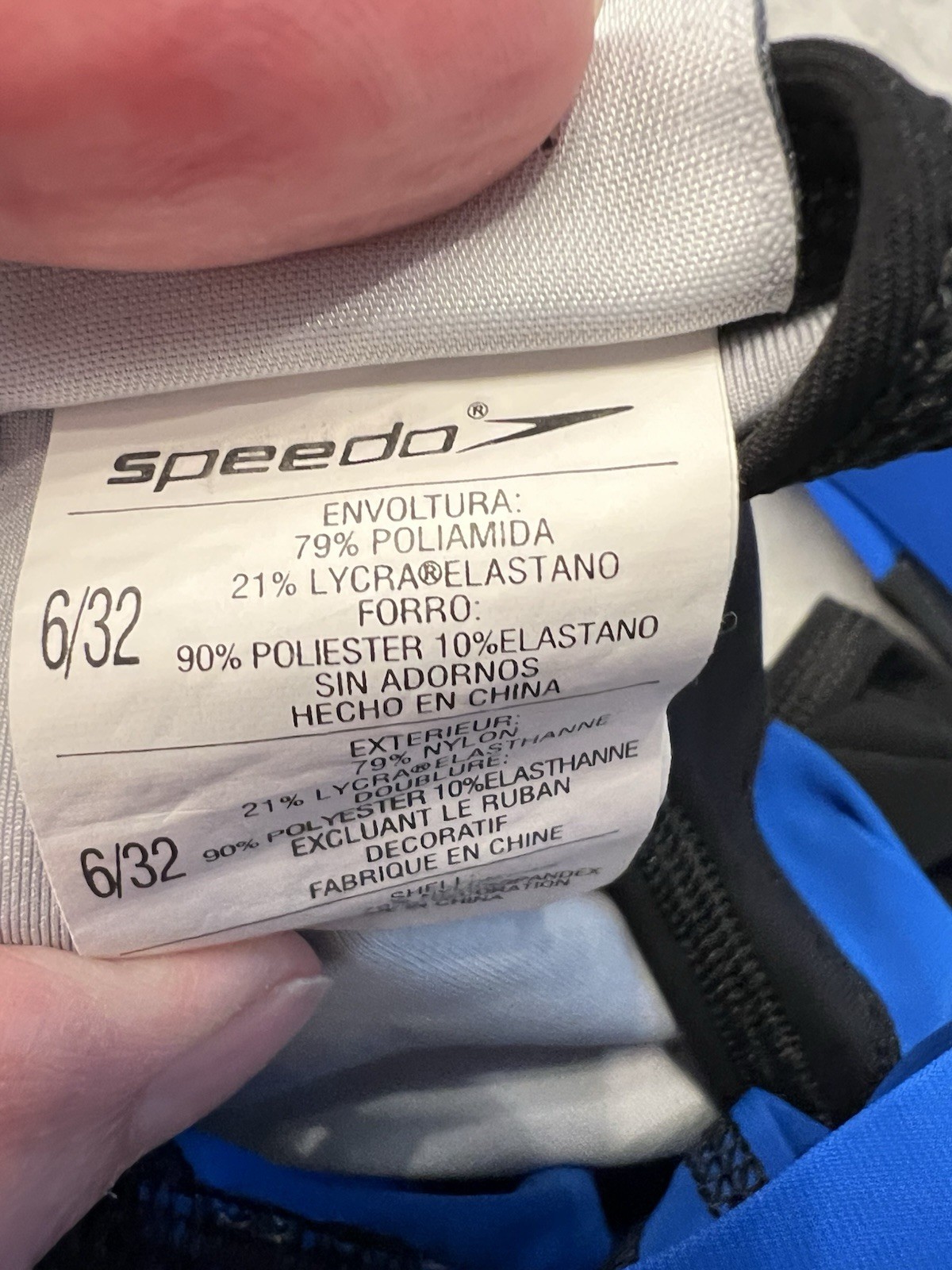 Speedo Women’s Black and Blue Swimwear Powerplus Adult Kneeskin 6/32