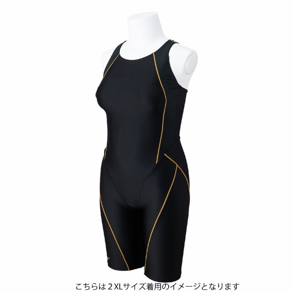 Mizuno Women’s Swim Fitness All-in-One Swimsuit Two-Tone Design Black/Black 2025