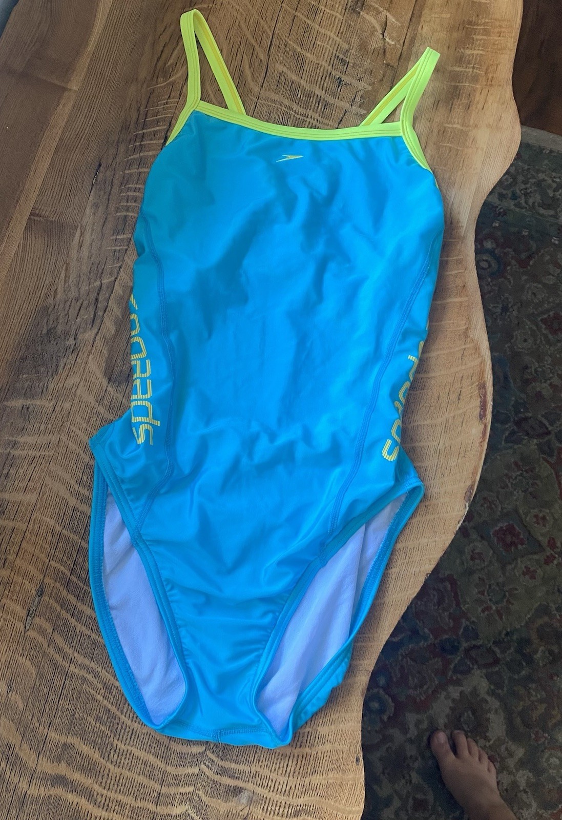 Speedo Women’s One Piece Competitive Swimsuit Blue Yellow Size 10/36