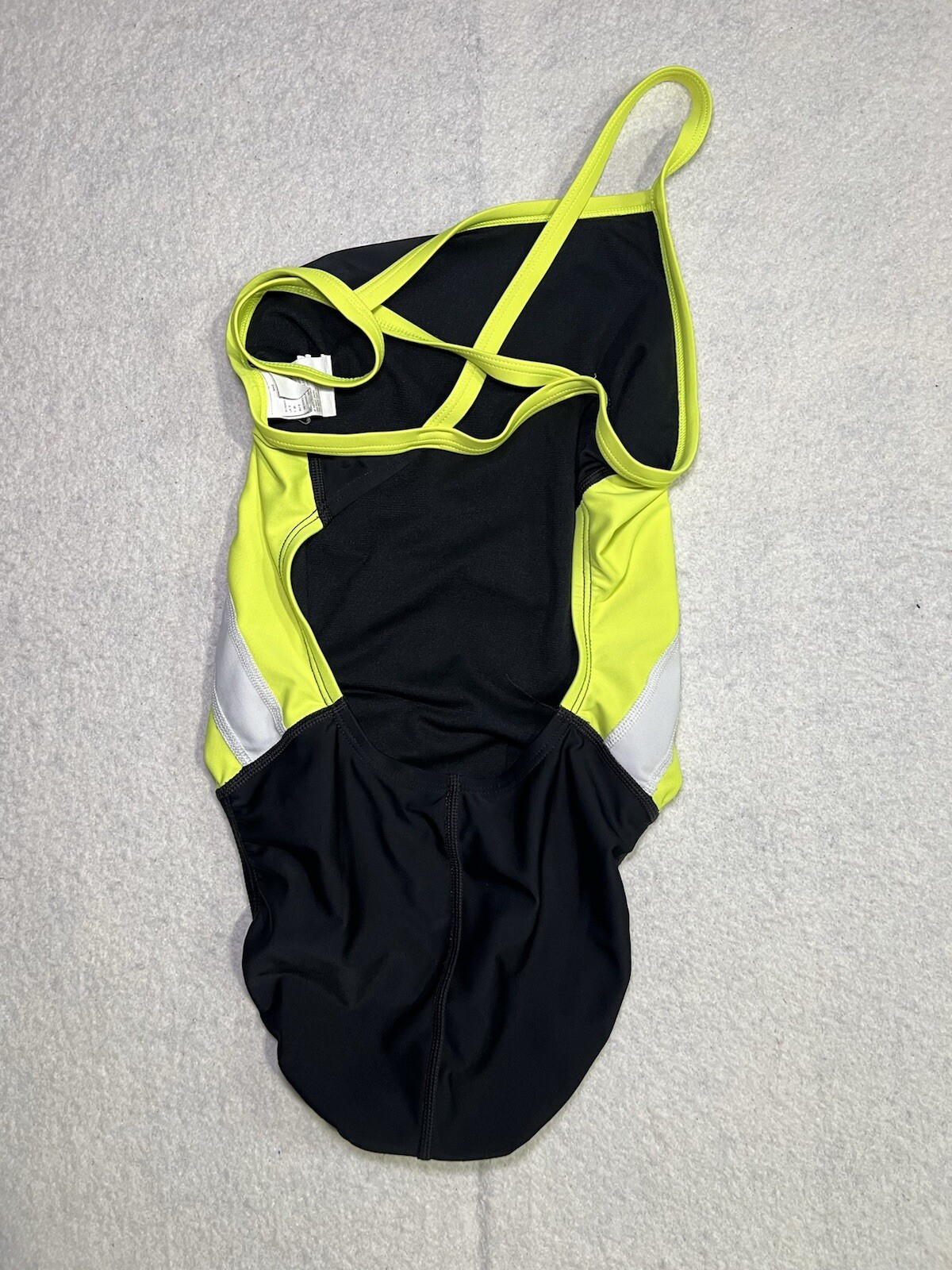 Nike Womens sz 4 one piece swim suit Black lime green