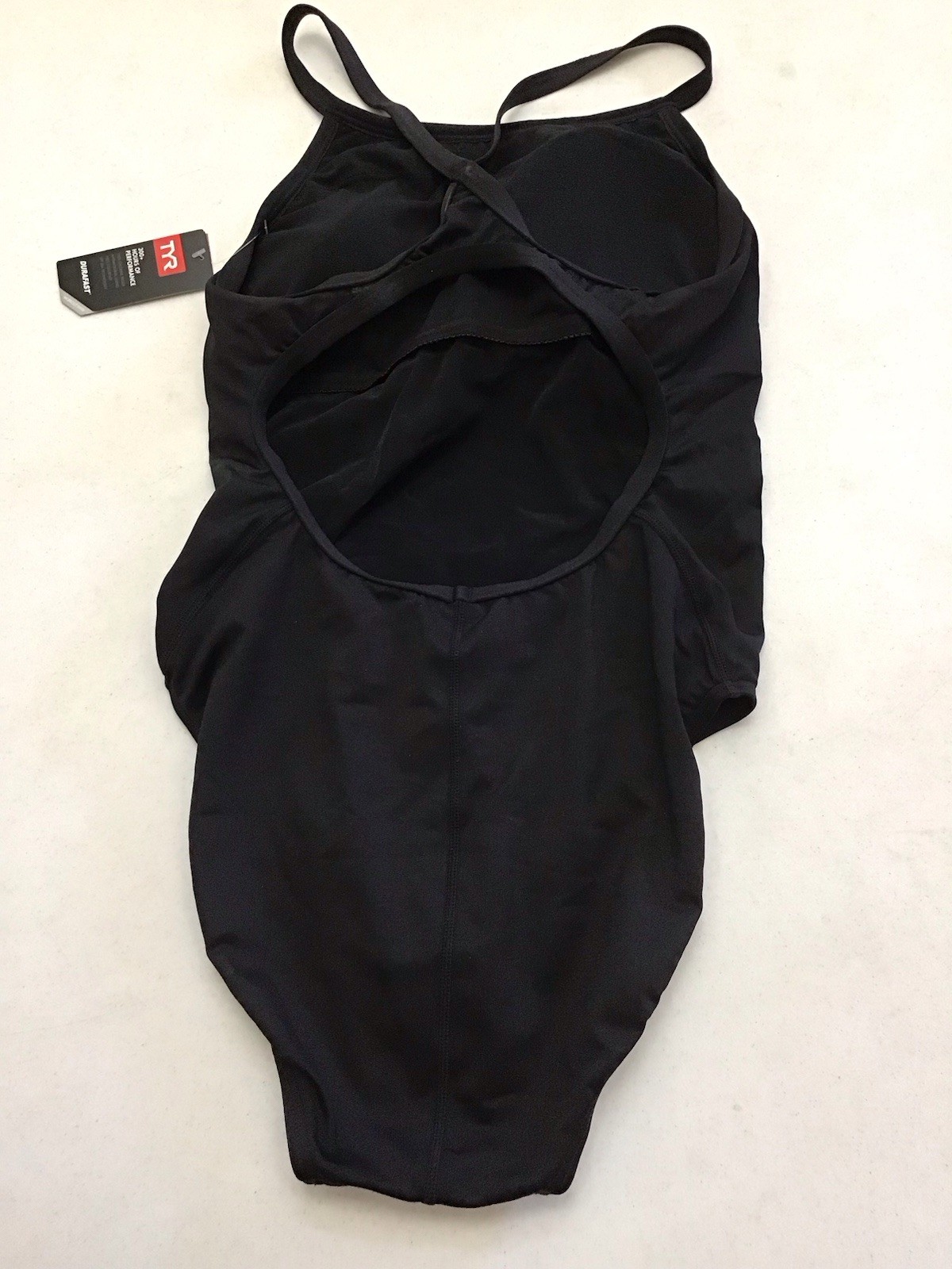 New TYR Women’s Size 12 Solid Diamond Controlfit Swimsuit Black Durafast (G4-2)