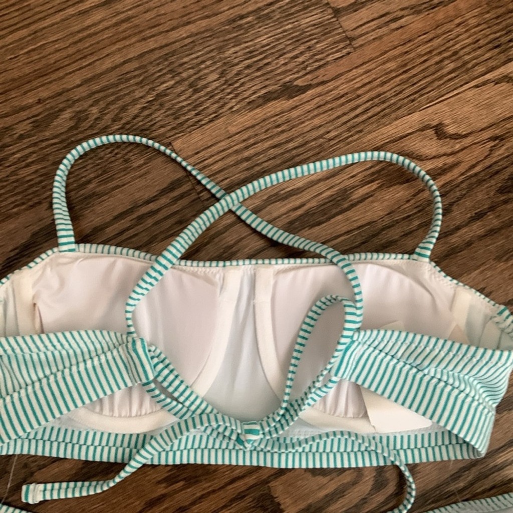 Shade & Shore Striped Green Bikini Set