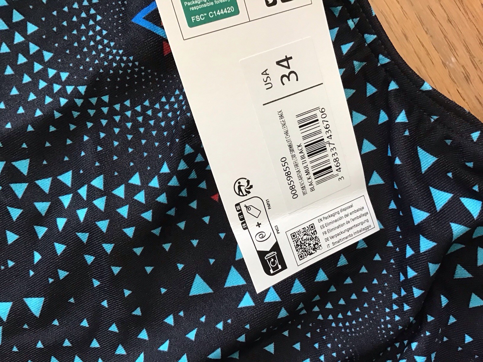New Arena Fireflow Challenge Back Swimsuit Women Size 34 Black Racerback (T6-17)