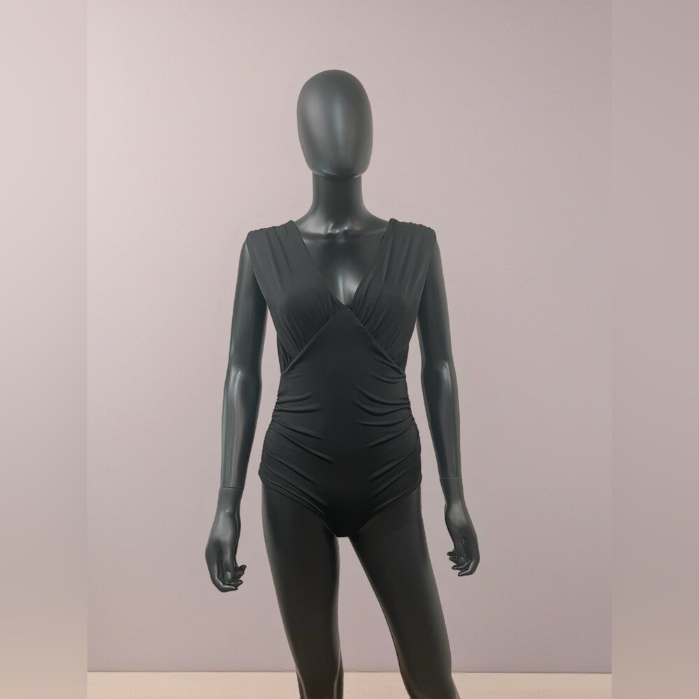 Express Body Contour Stretch dark black sleeveless swimsuit Womens Size M
