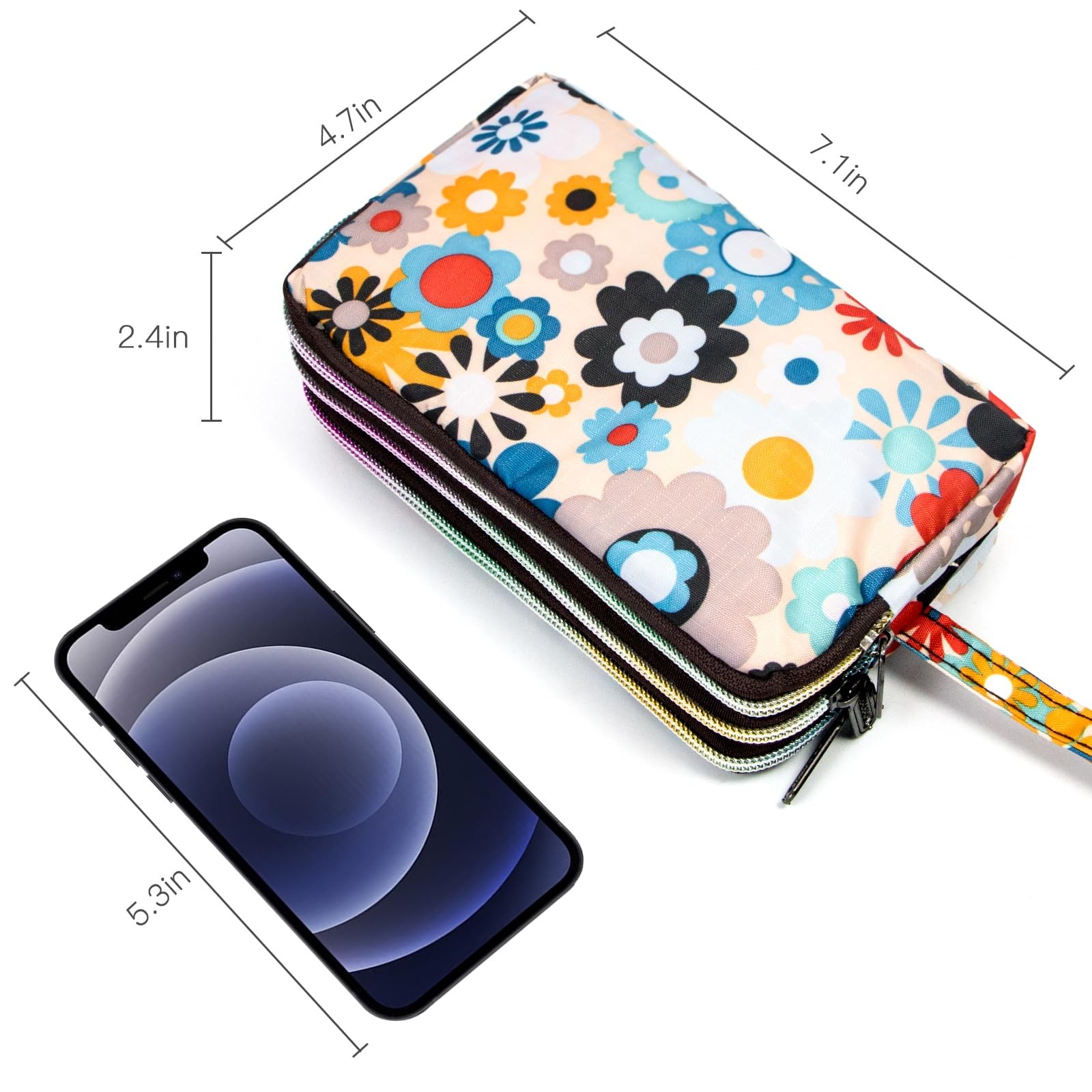 Biaotie Large Capacity Wristlet Wallet – Women Printed Nylon Waterproof Handbag