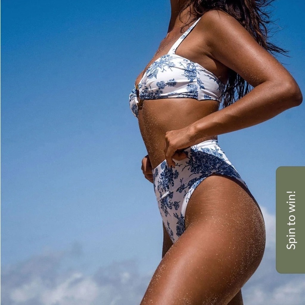 Berlook Ruched Cutout Floral Bikini Top only 63