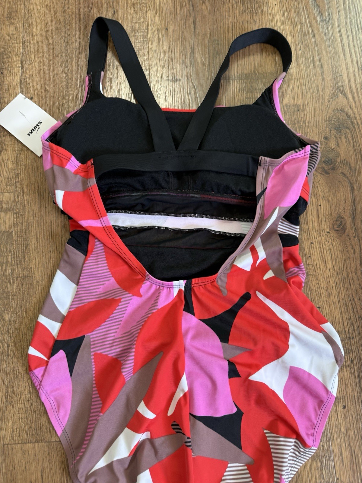 Nike One Piece Competitive Swimwear Swimsuit L Pink Red Floral