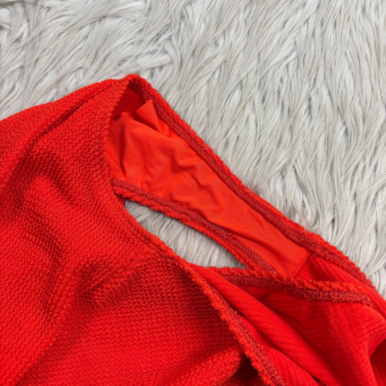 Good American Women’s S / M (1/2) Red Always Fits One Piece Swimsuit Resort