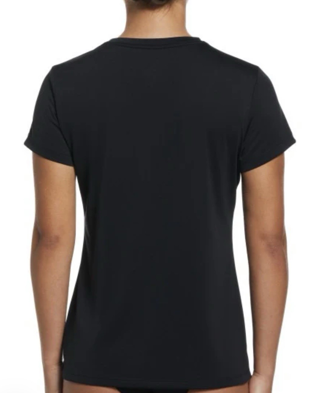 Nike Swim Shirt women’s Black Dri-Fit ShortSleeve UPF 40+ Pullover Worn Onc Sz-M