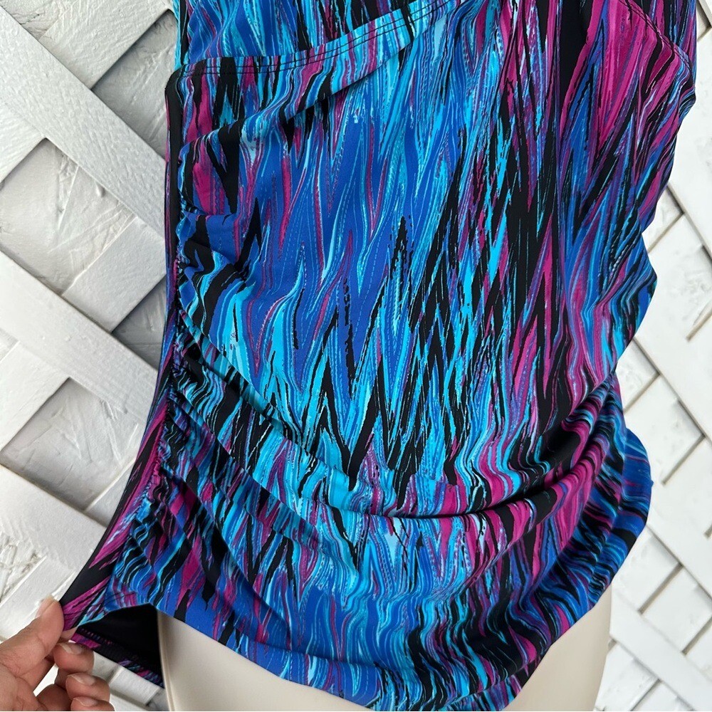 Spanx Wavelength Slimming Bandeau One Piece Swimsuit Strapless/Halter Sz16