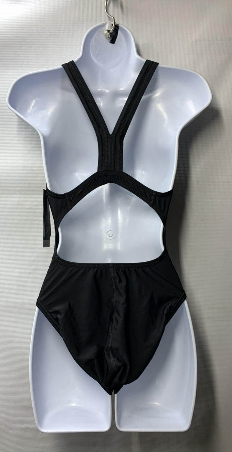 Speedo Women’s Team Black One Piece Swimwear 10/36 Competition New Tags