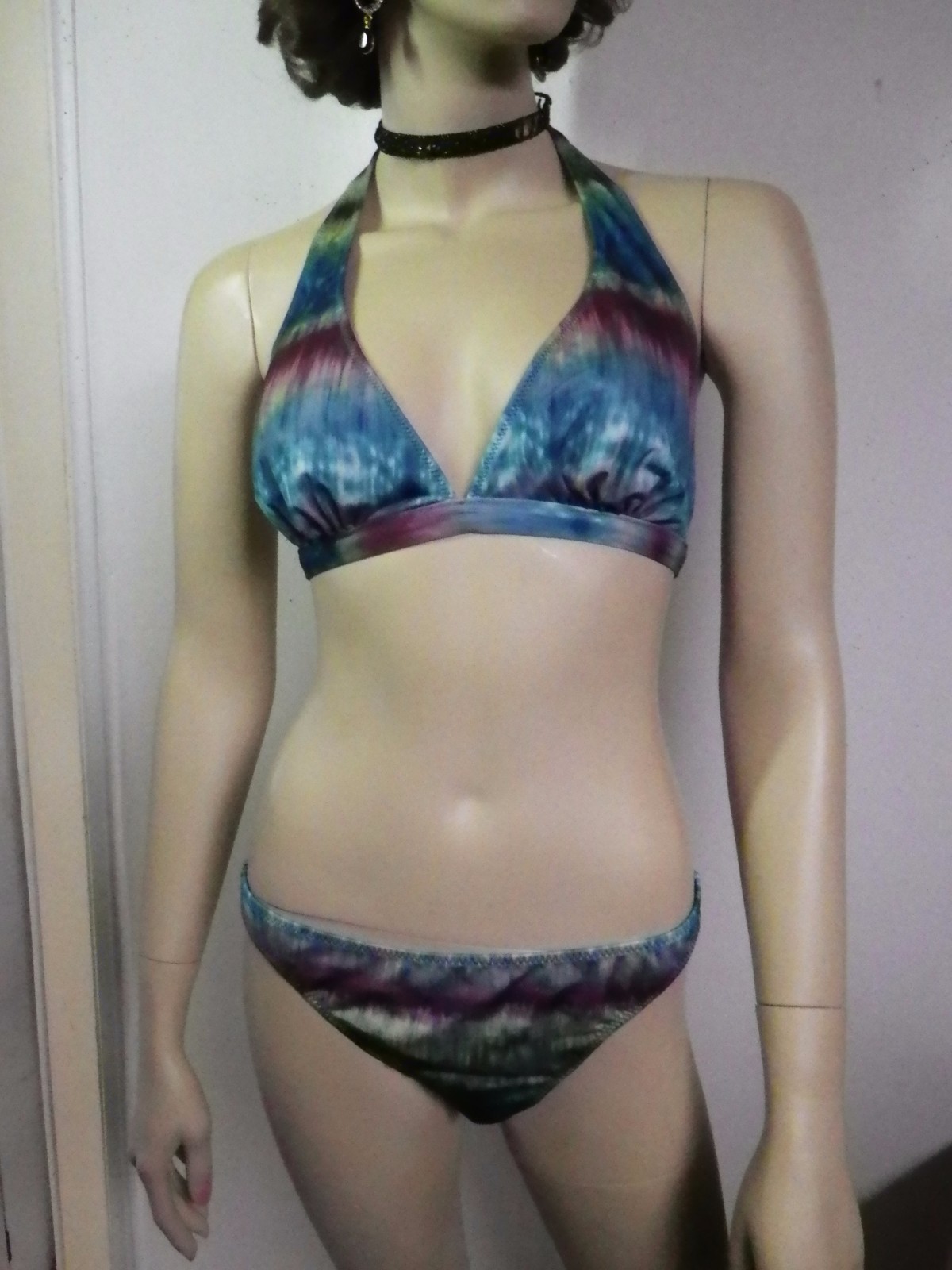 CW LADIES 2 PIECE BIKINI PLUS SIZE XL SWIMSUIT SWIMWEAR POLY SPANDEX TIE DYED