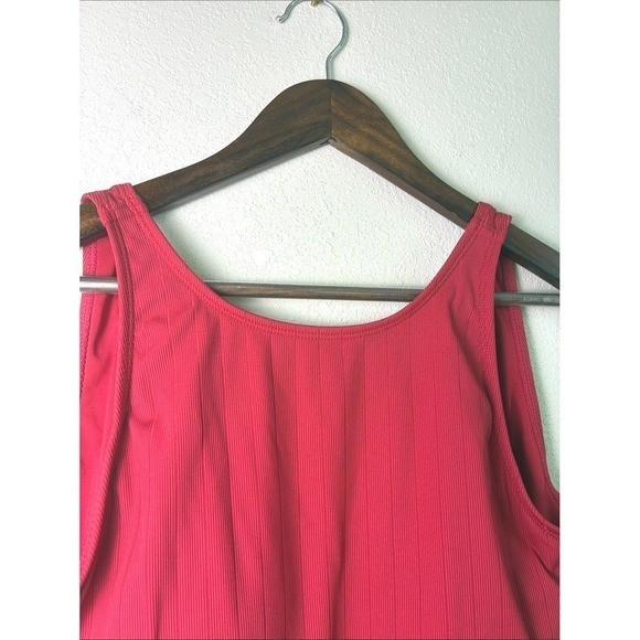 SENITA Athletics Large Red One Piece Swimsuit Modest Full Coverage Beach Resort