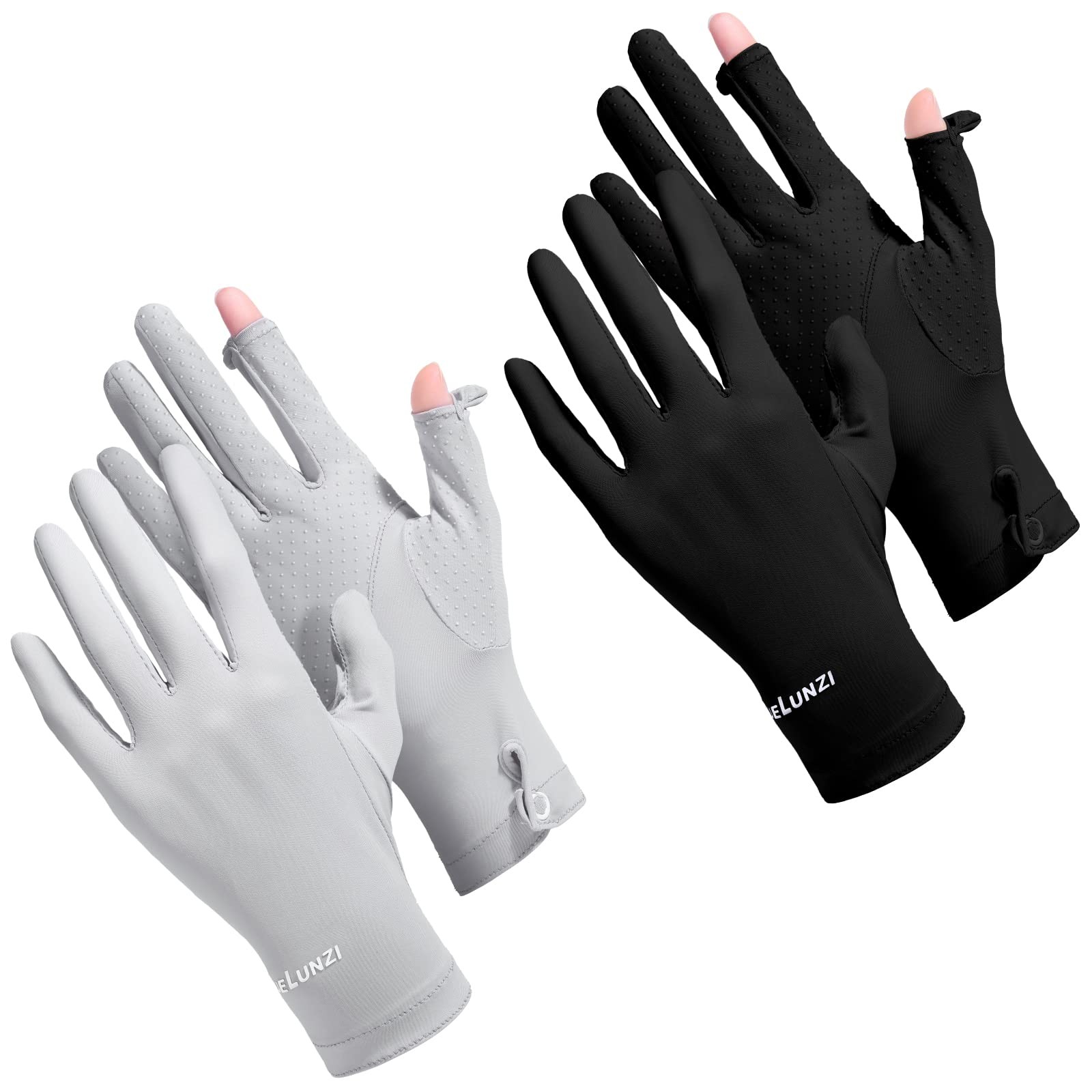 Loopeer 2 Packs Women Sun Protection Driving UV Gloves Full Finger Touchscreen N
