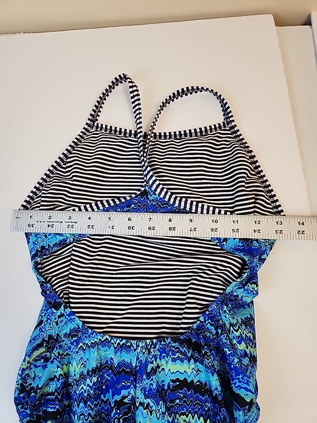 Dolfin Uglies Womens Racerback Swimsuit Size 36 Blue Multicolor One Piece Swim
