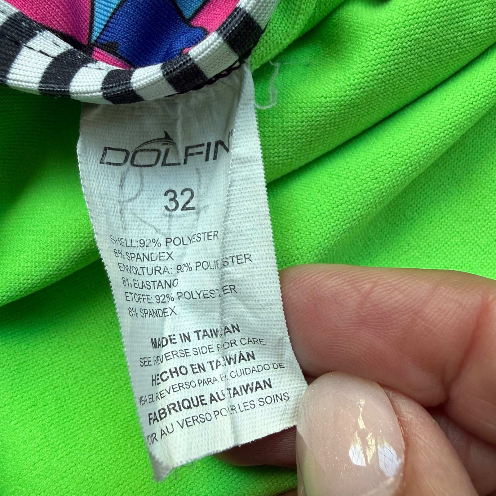 Dolfin Uglies One Piece Swimsuit Womens 32 Multicolor Excellent Geometric Print