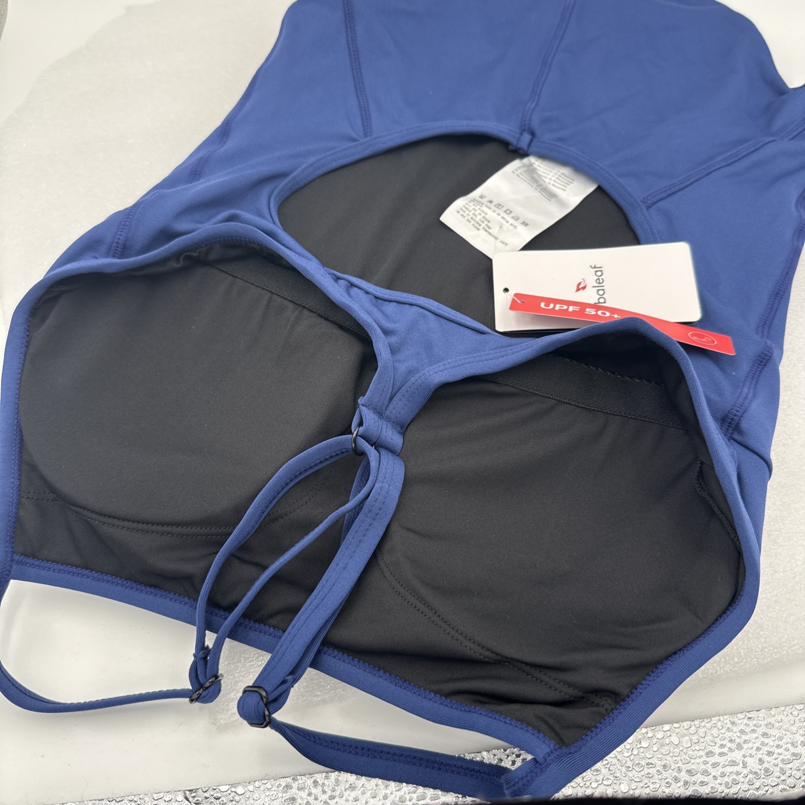 BALEAF Women’s Athletic Training Adjustable Strap One Piece Swimsuit, Blue, 34