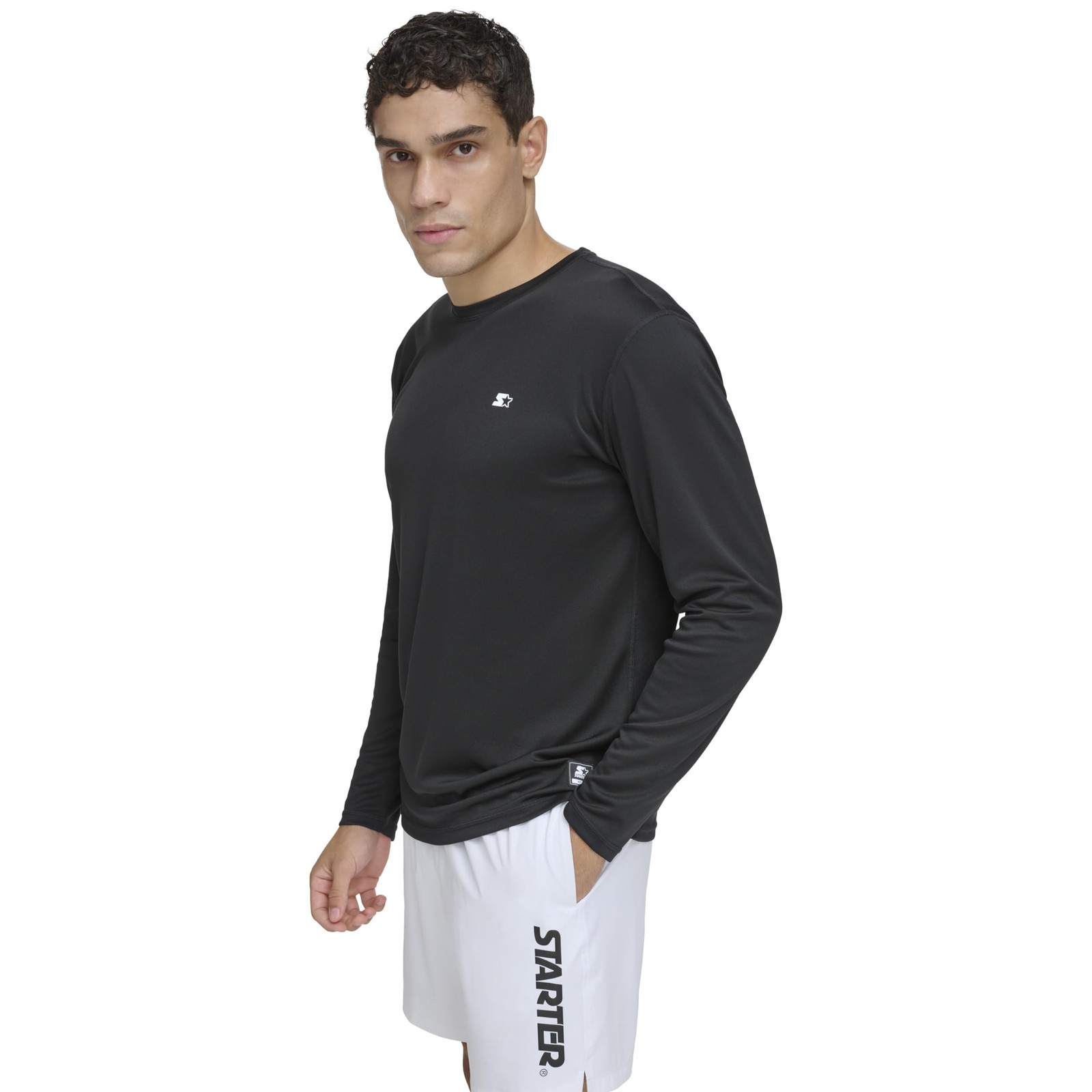 Starter Men’s Quick Dry Long Sleeve Lightweight UPF Active Top Large Black