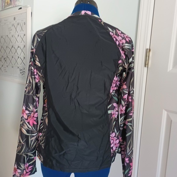 Tropical Floral Women’s Swim Guard and Top Size L Workout Beach Activewear Sport