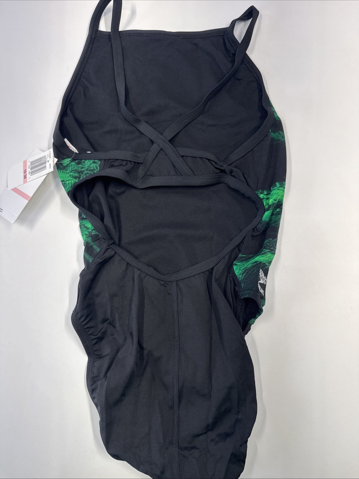 Speedo Womens Endurance Flyback Swimsuit One Piece 10/36 Green Black New W/Tags