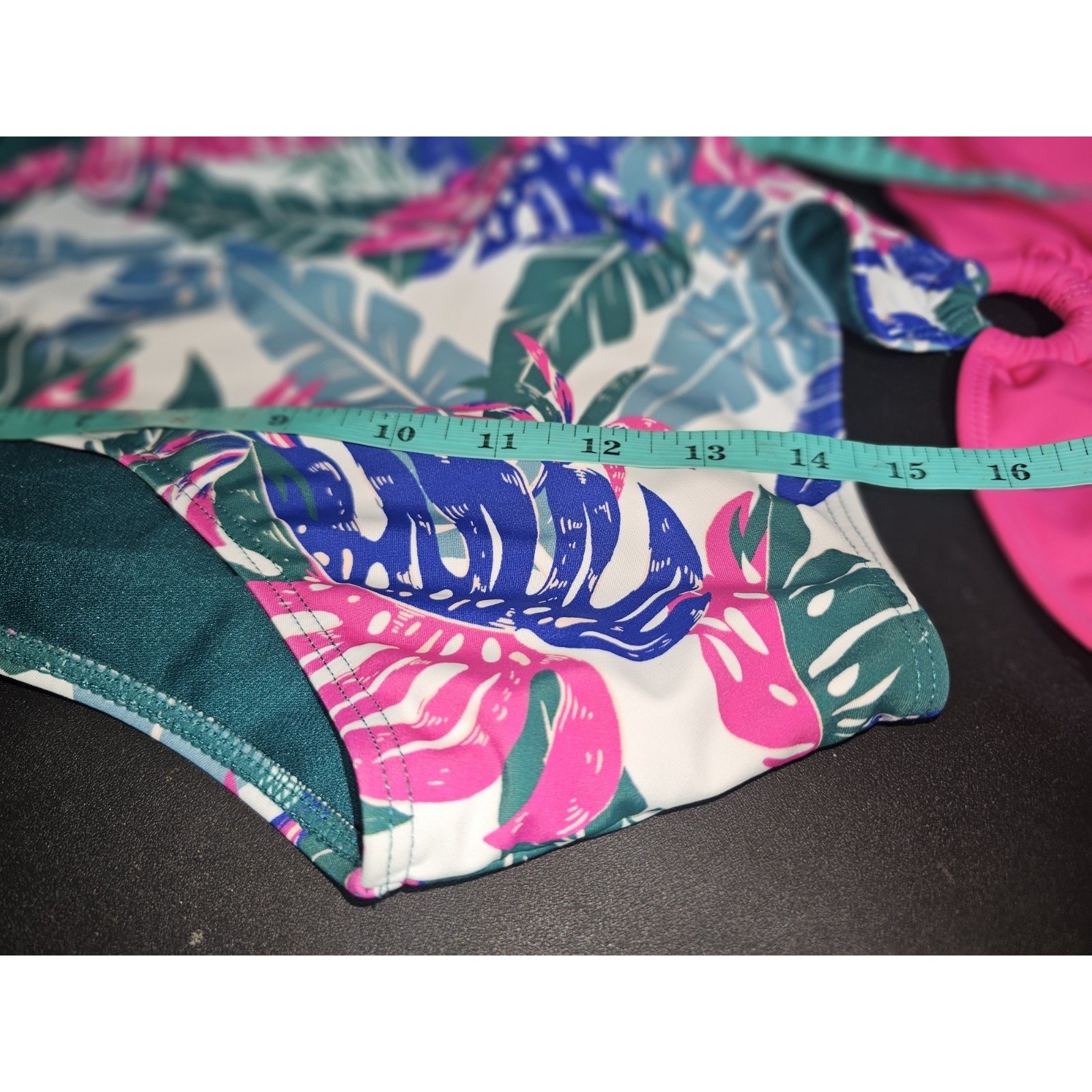 Decree One Piece Tropical Rich Colors Print Split Swimsuit size XXL