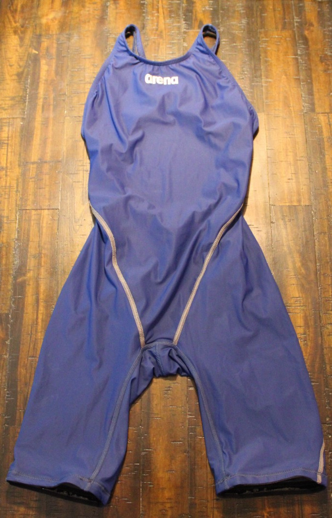 Arena Powerskin ST Next Openback Competition Racing Tech Suit Sz 32 Navy Blue