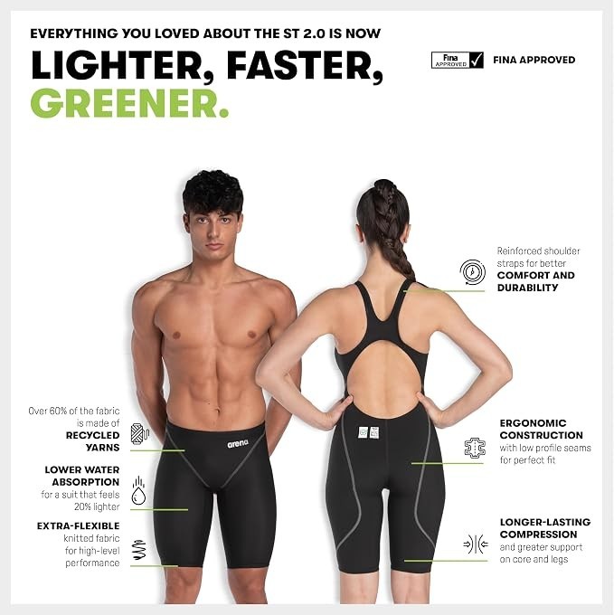 *NIB* Arena Women’s Racing Suit Powerskin St Next Open Back Swimsui ~ 32 ~ BL
