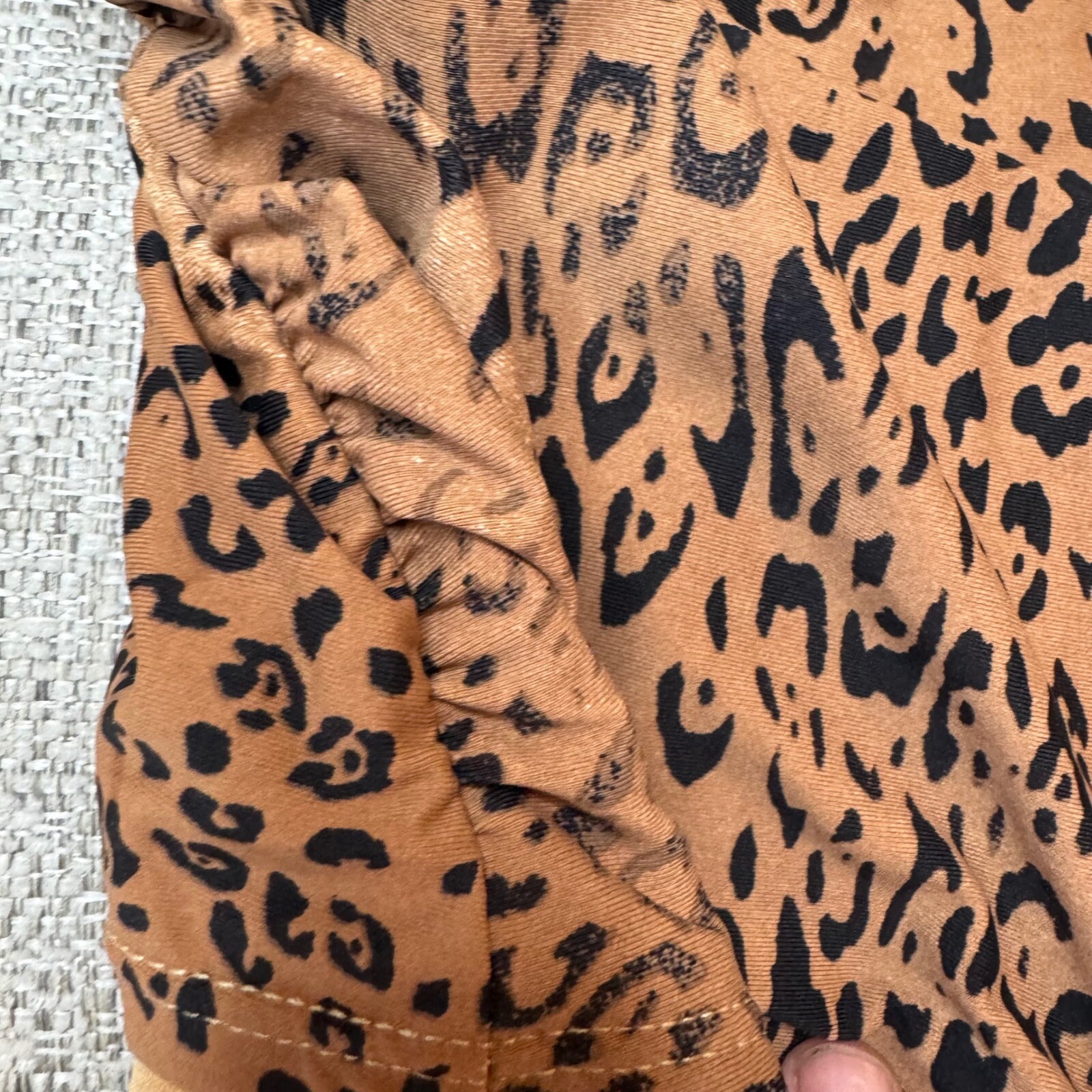 Sonnet Shores Leopard Print Tank Top Ruffle Strap Swim Top Brown Women’s Size 14