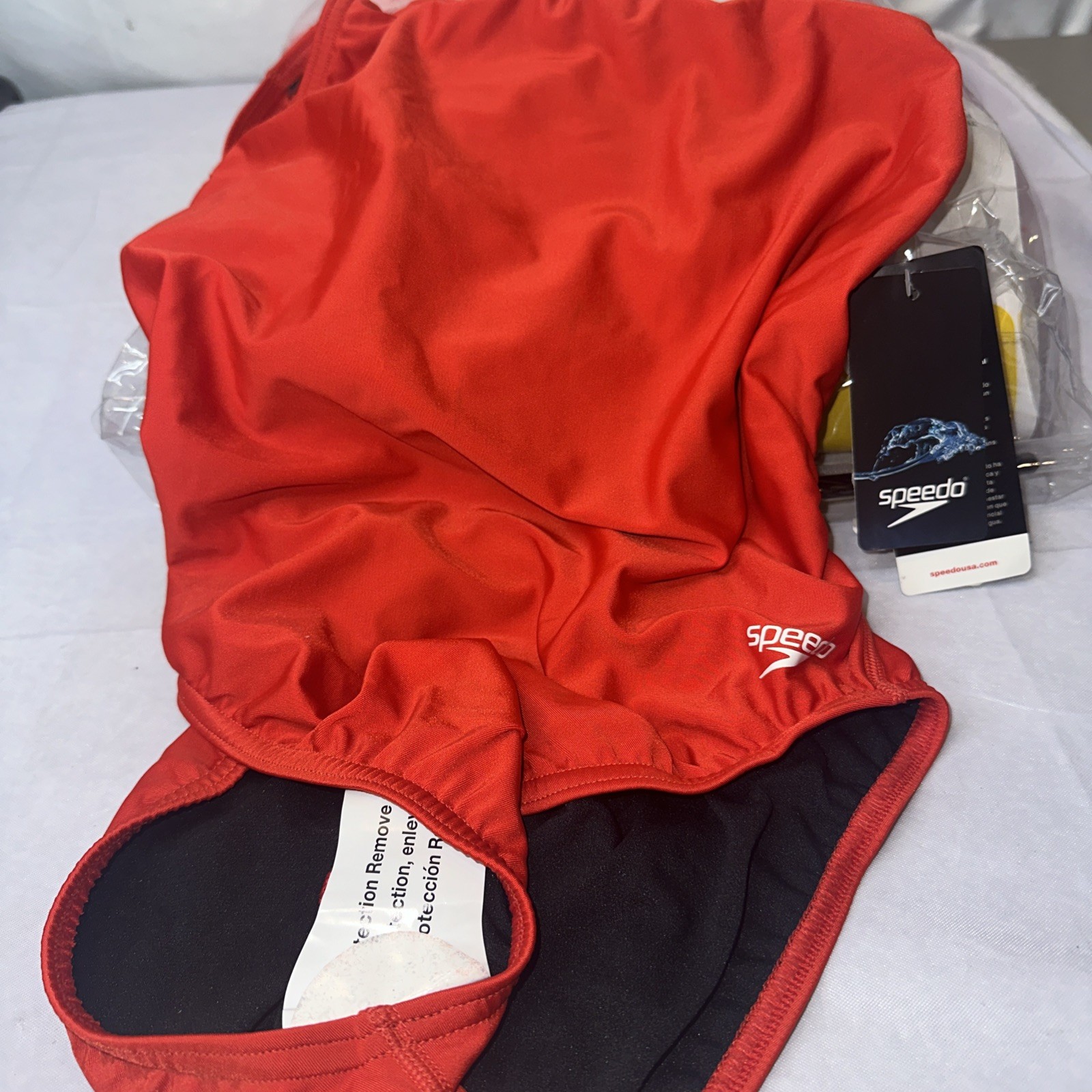 Speedo Women’s One PC Pro Lt Competition Bathing 10 36 Red Lined Swimsuit