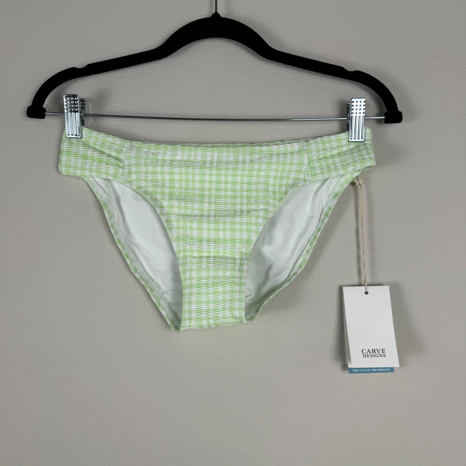 Carve Designs Cardiff Swimsuit Bottoms Spritz Texture Recycled Swim Small White