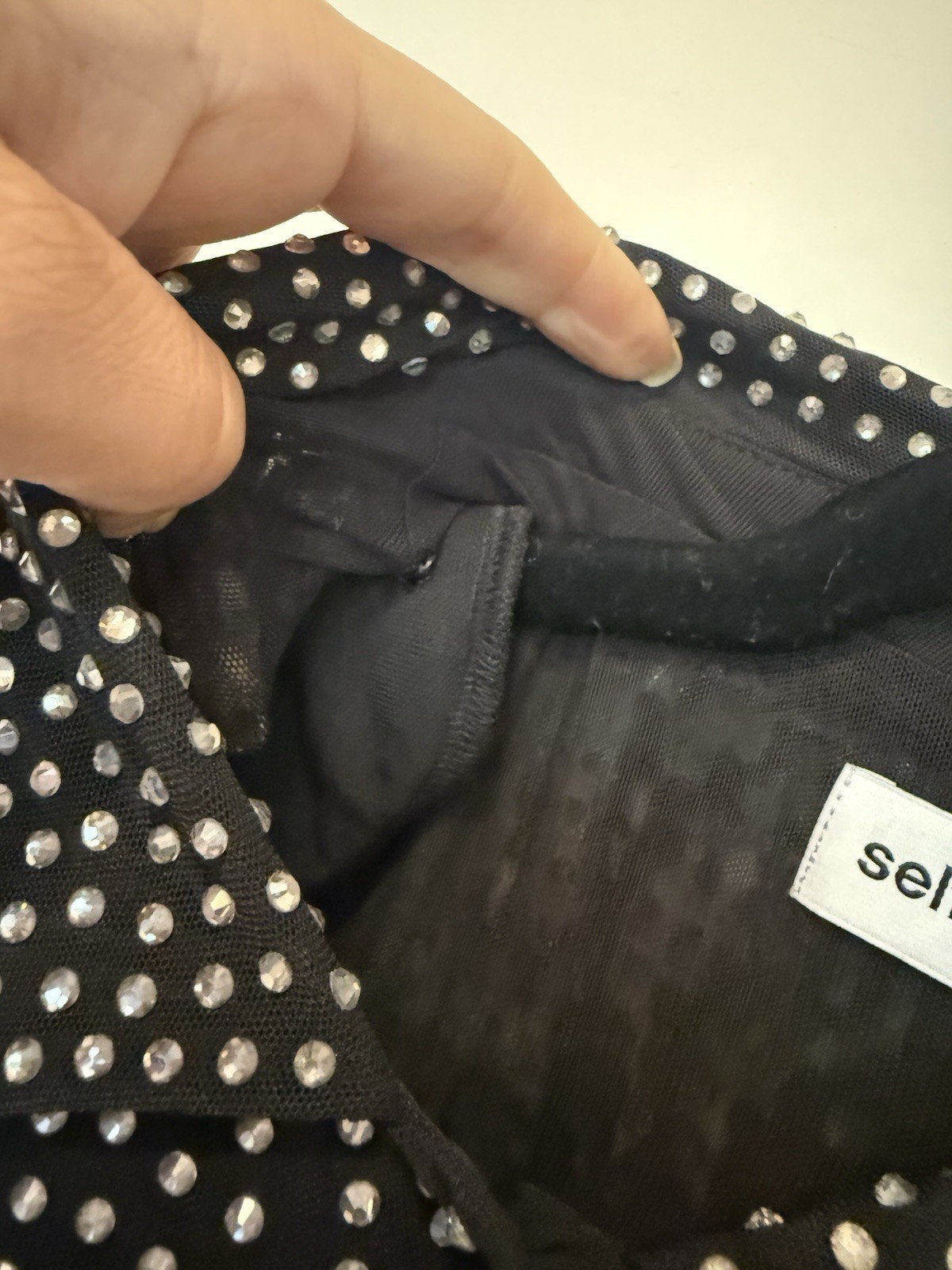 NWOT Self-Portrait Crystal-embellished mesh maxi dress UK 10/ US 6 $750