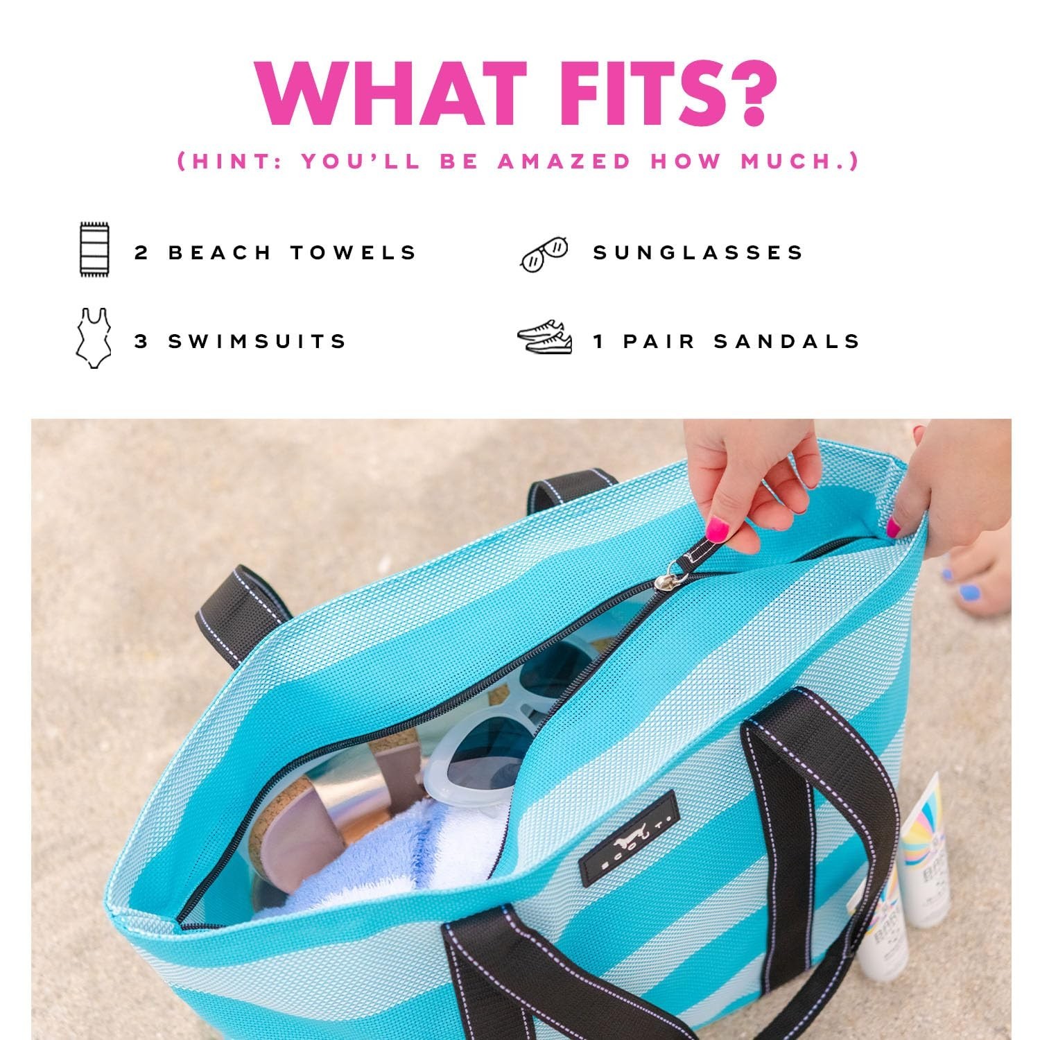 SCOUT Joyride – Large Sandproof Beach Bag For Women – Durable Mesh Woven Beac…