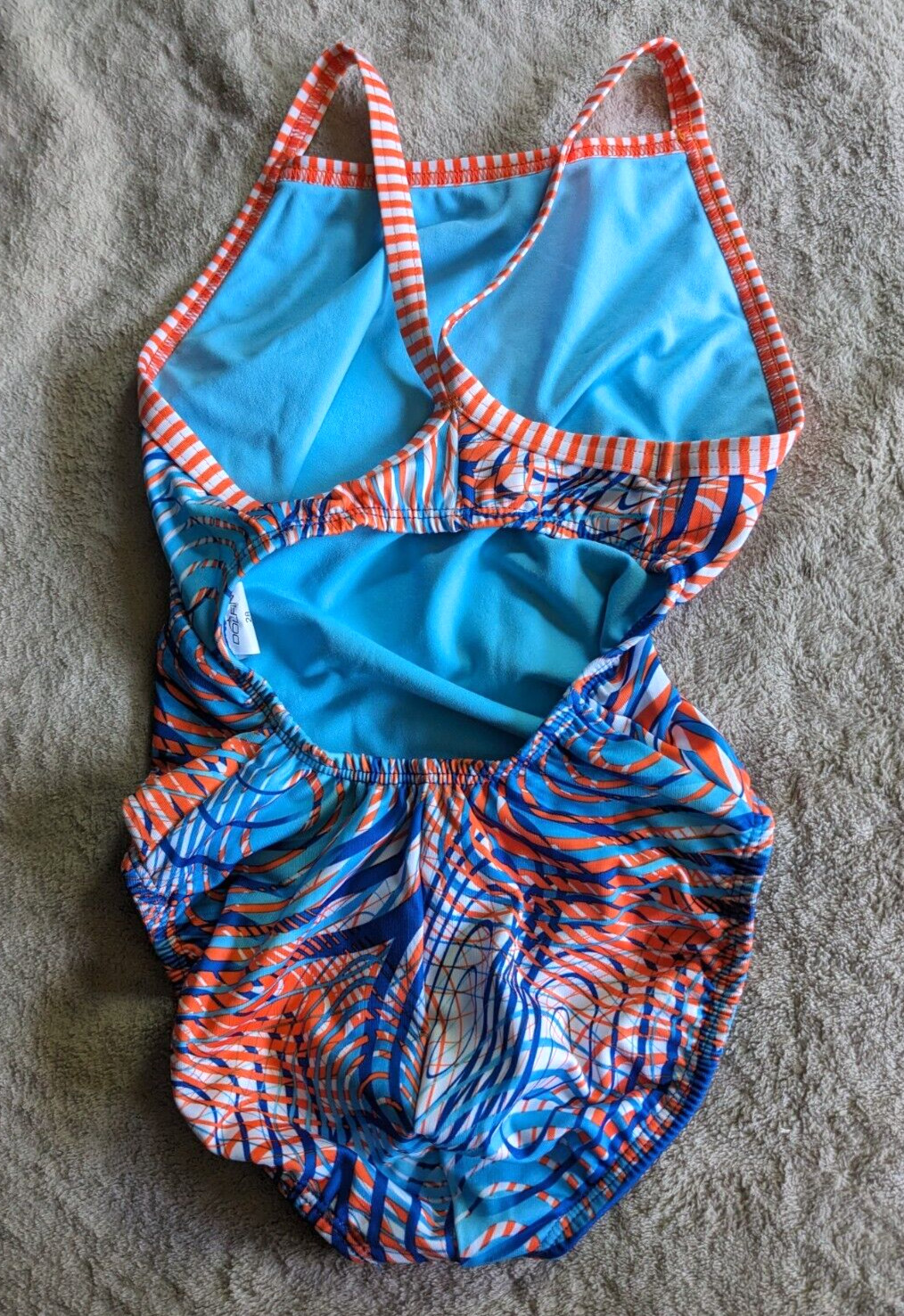 DOLFIN UGLIES One Piece Swimsuit Womens Sz 28 Blue Orange White NWOT NEW