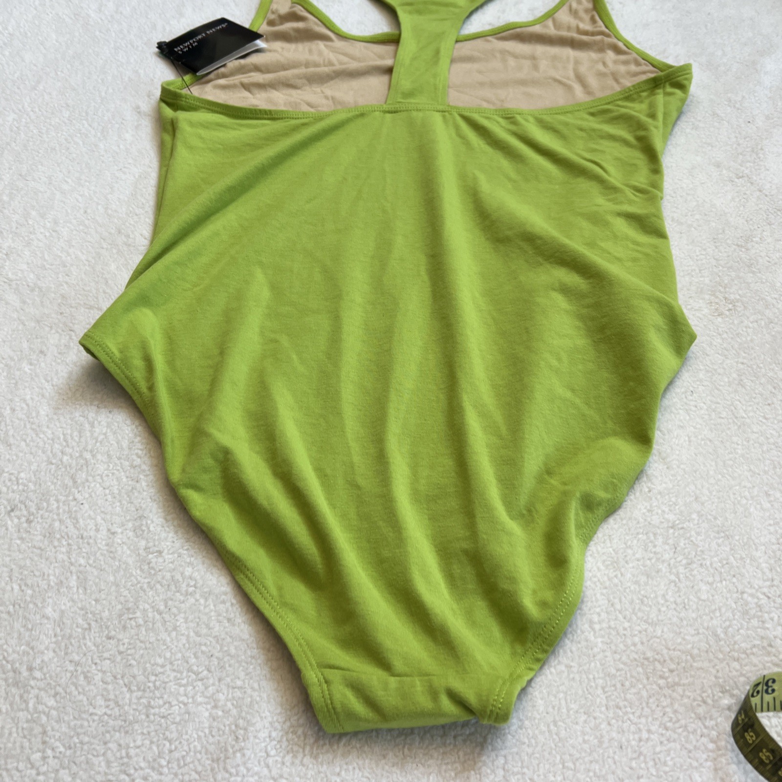 Women’s Green Solid One-Piece Sleeveless Racerback Swimsuit Style Size 18W