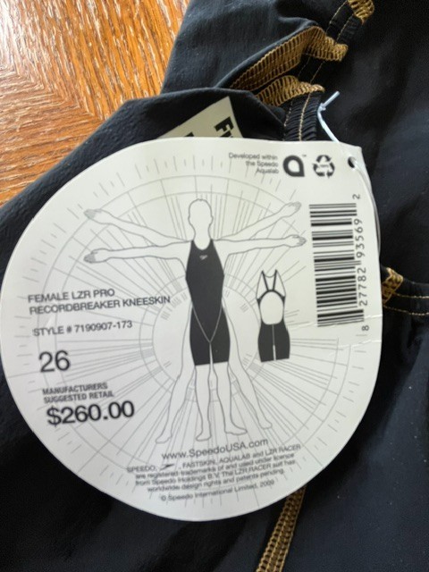 Speedo Fastskin LZR Racer Pro Recordbreaker Kneeskin, Women’s Size 26, BlackGold
