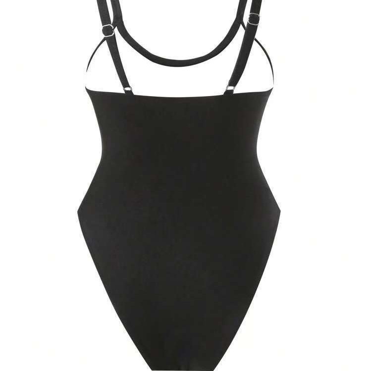 Women One-Piece Swimsuit, Printed Mesh Patchwork Bikini