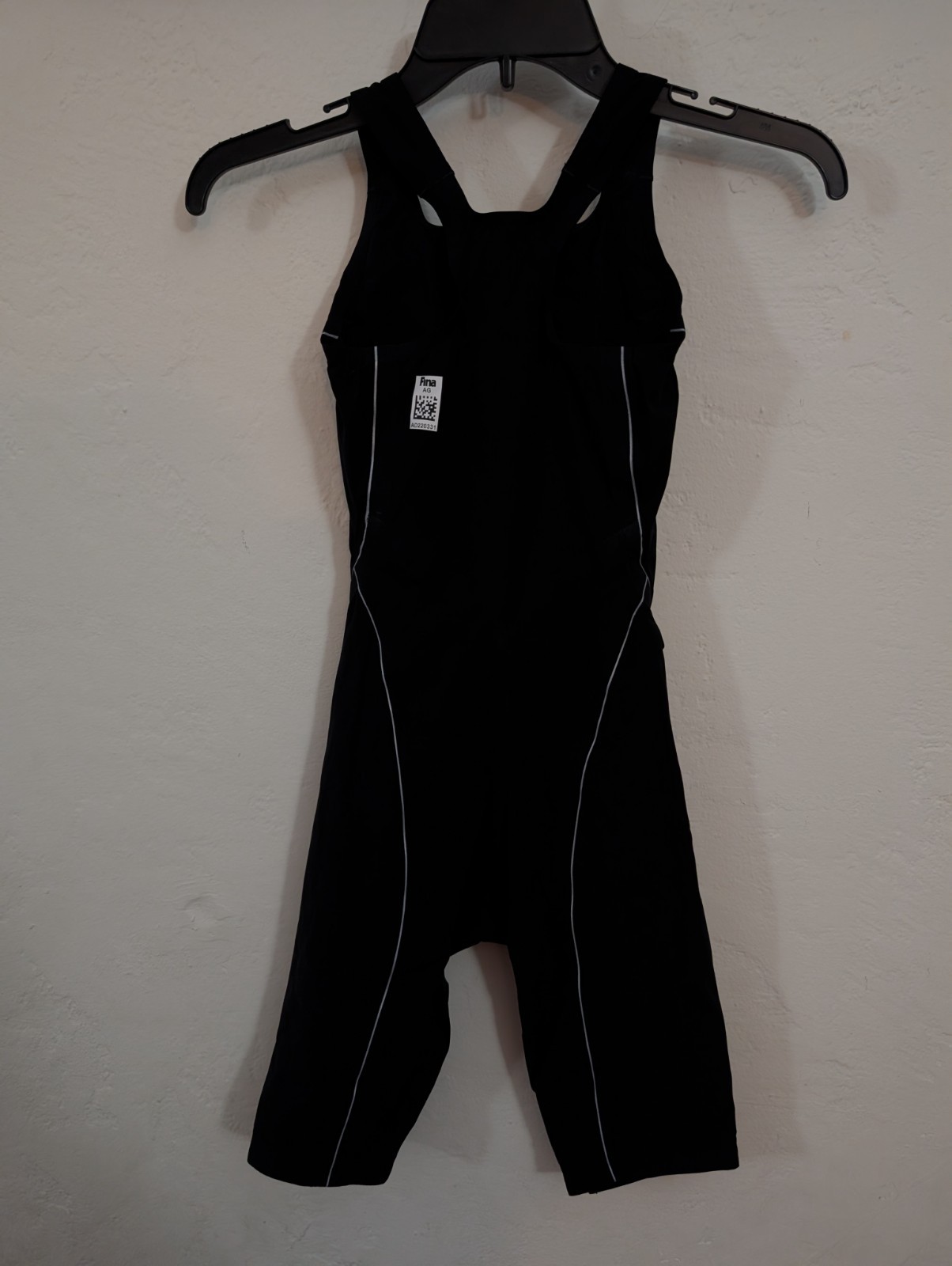 Adidas Adizero GLD20 Kneesuit BodySkin Closed Back Swimsuit Black/Silver Size 26