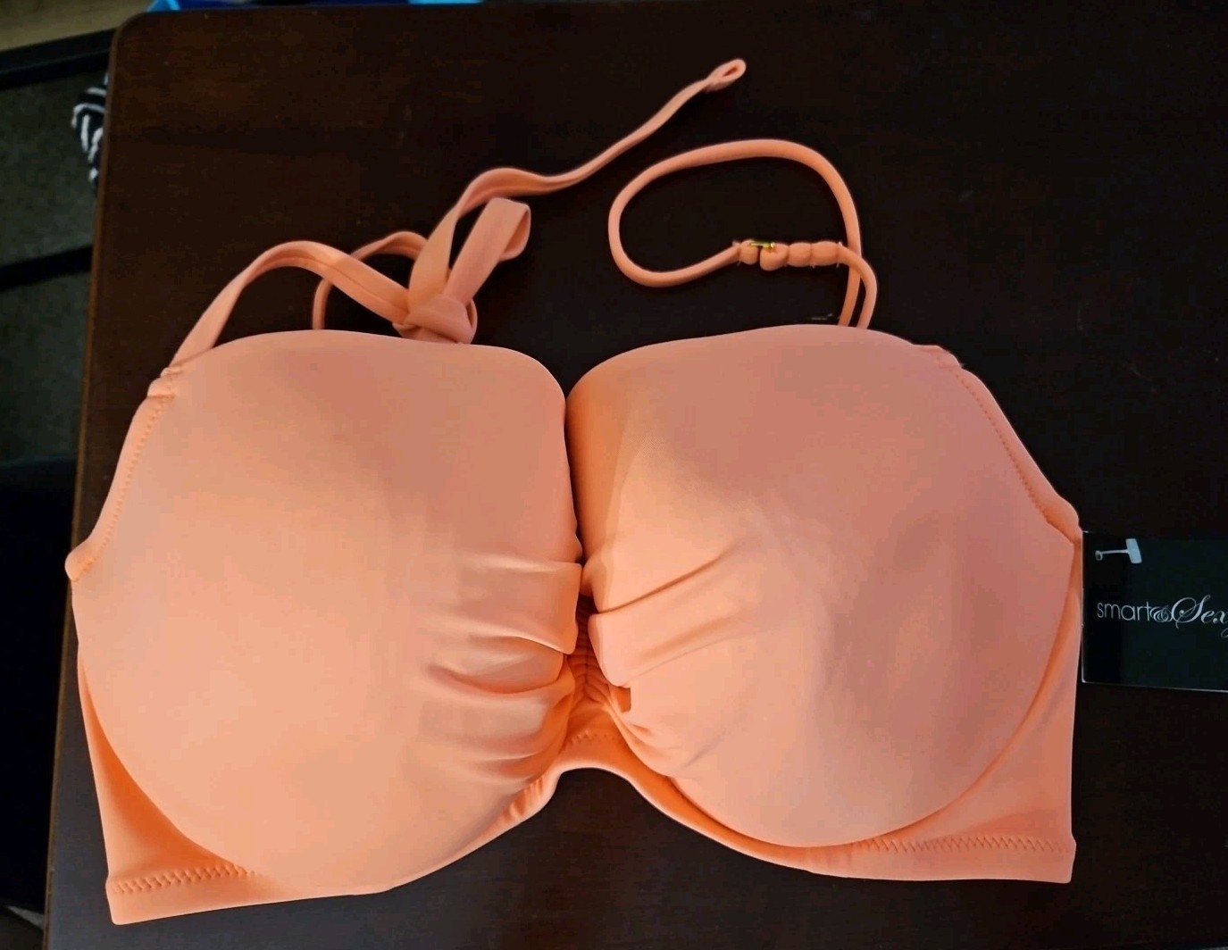 Smart & Sexy Swim Top Coral Padded Underwire Adjustable Straps 34DDD