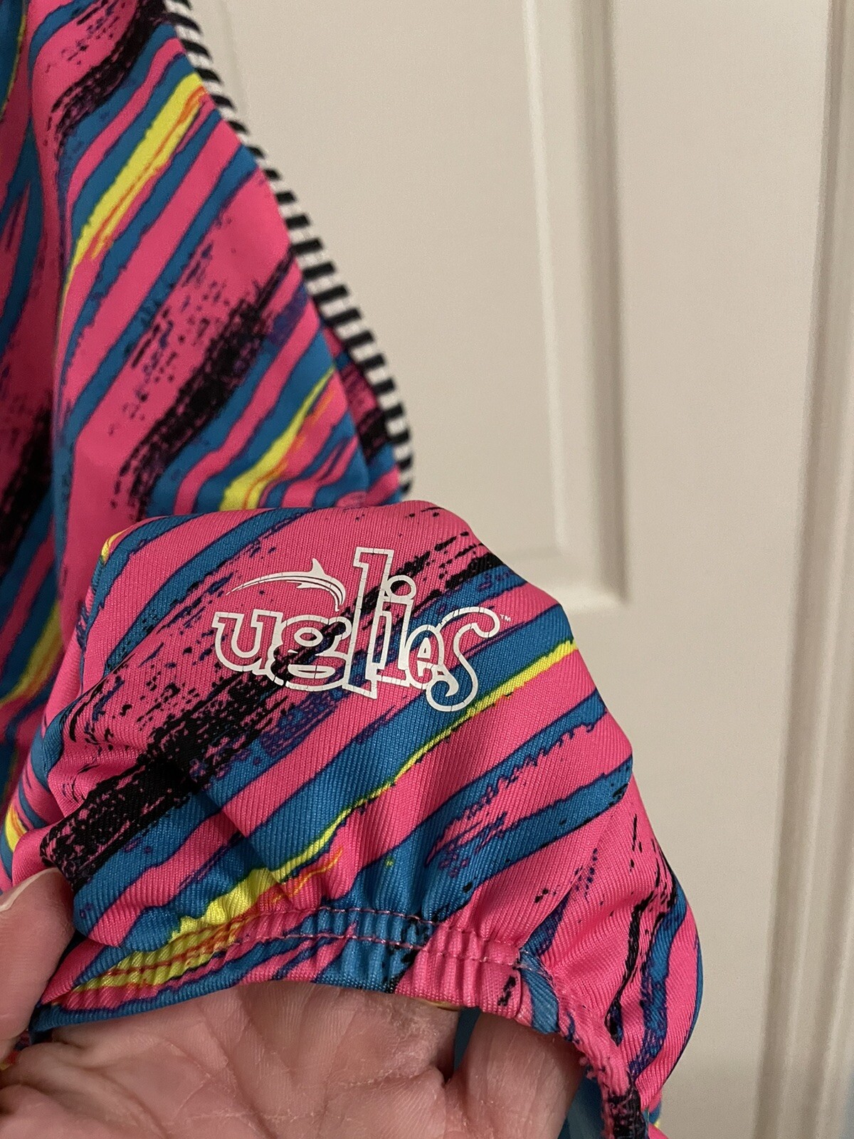 Dolphin Uglies Women’s Swimsuit Sz 30 Pink Blue yellow Practice suit